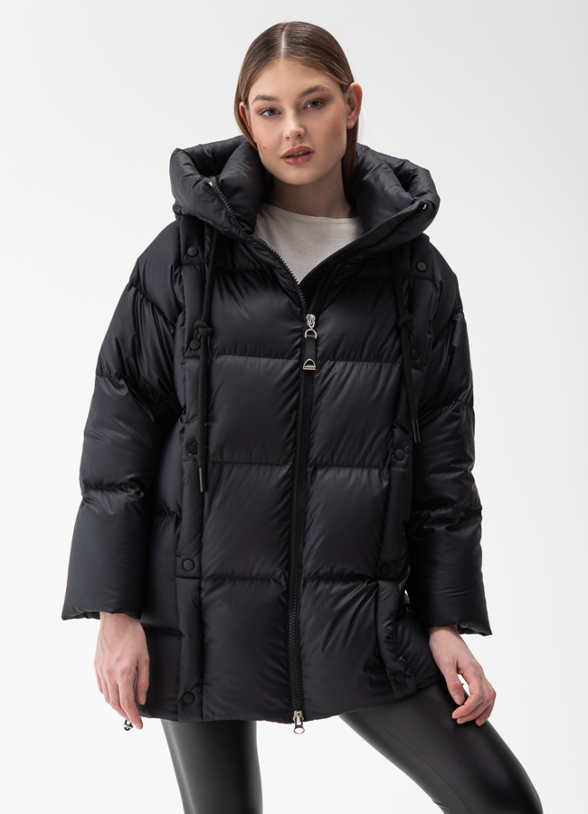 Женский пуховик с капюшоном  модель № 28008 в кредит