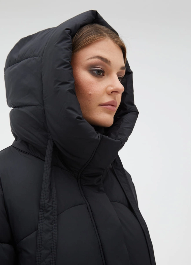 Женский пуховик с капюшоном модель № 31126 универмаг малина