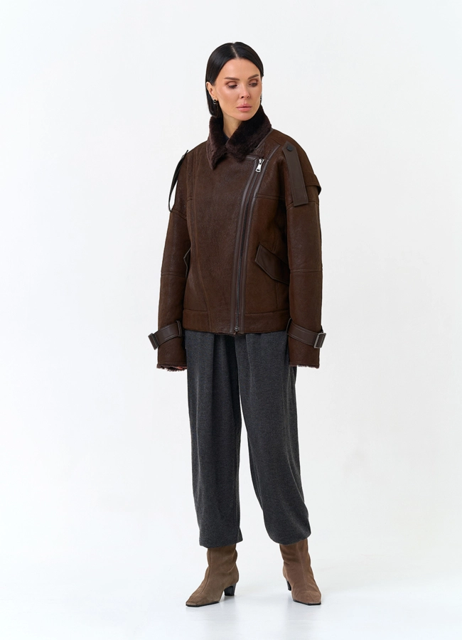 Женская дубленка из натурального меха модель № 31356 универмаг малина фото