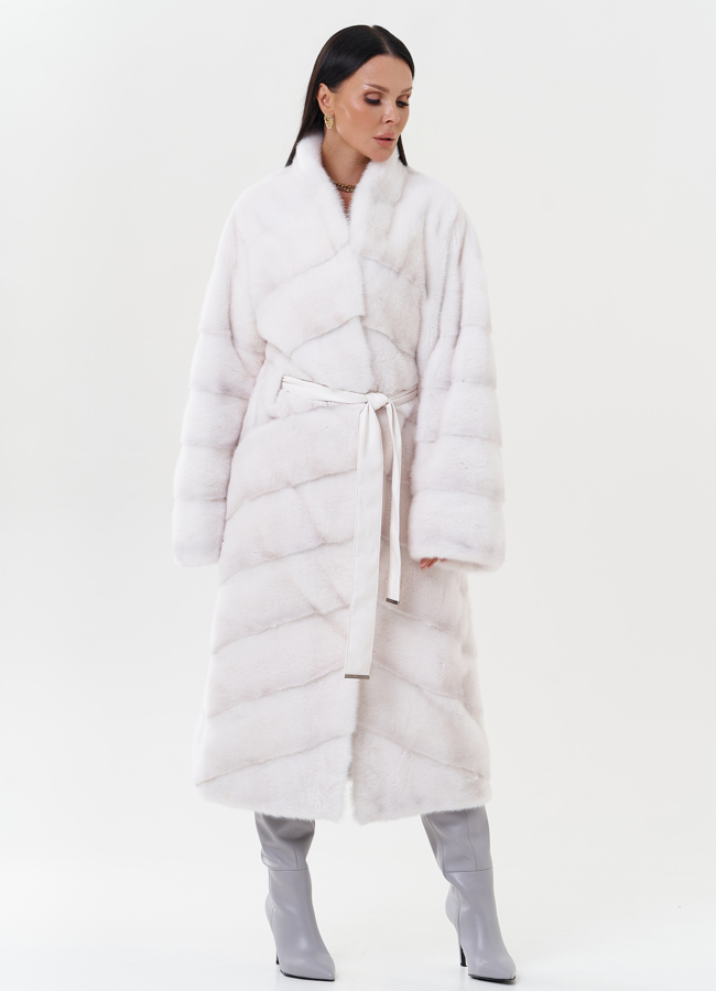 Шуба из меха норки с воротником шаль модель № 29527 универмаг малина