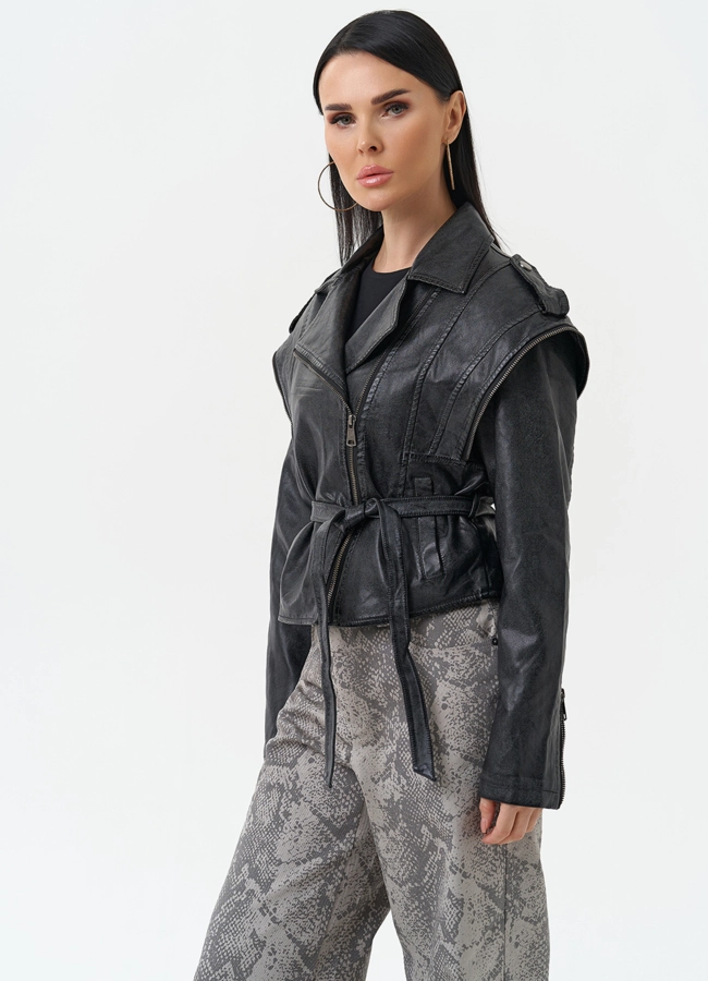 Куртка женская из эко кожи в стиле ретро модель № 30311 универмаг малина