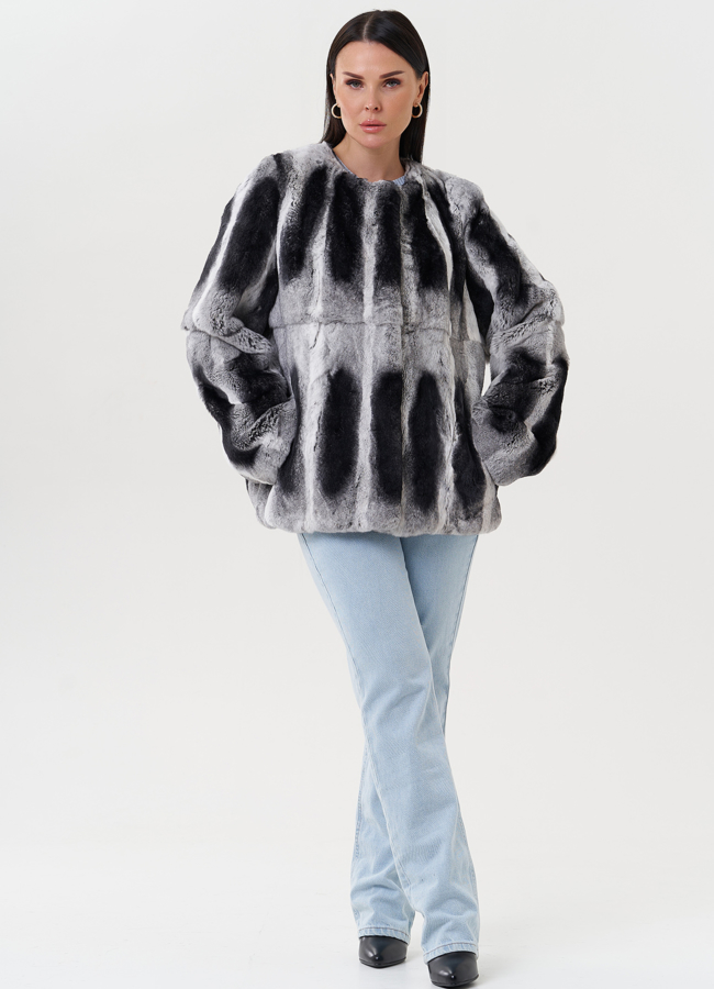 фото Женская шуба из меха кролика модель № 27631