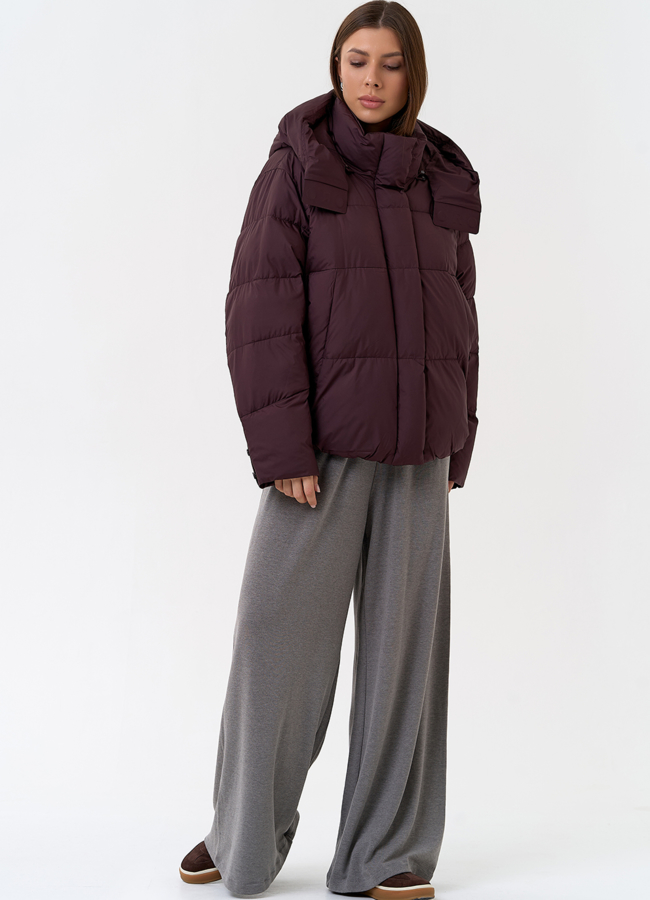 Женский пуховик с капюшоном модель № 31395 в кредит