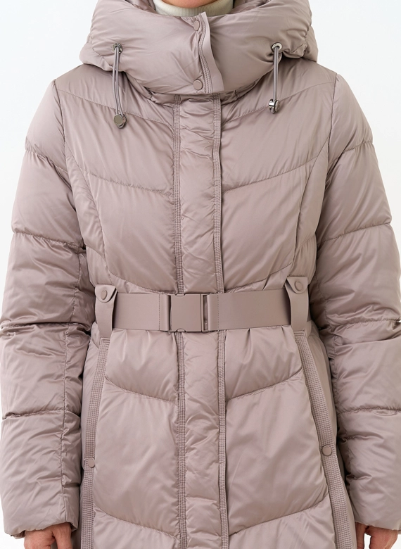 Женский пуховик с капюшоном фото