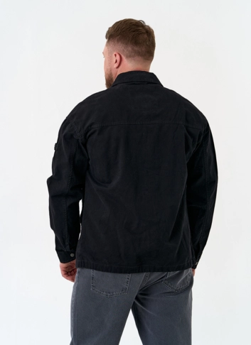 Мужская джинсовая куртка черного цвета