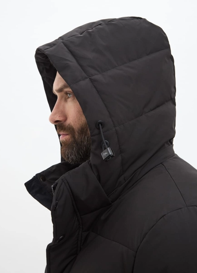 Мужской пуховик черного цвета модель № 32035 универмаг малина