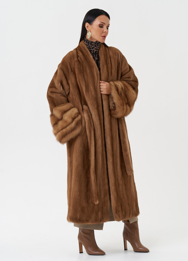 Женская шуба из скандинавской норки модель № 31204 универмаг малина