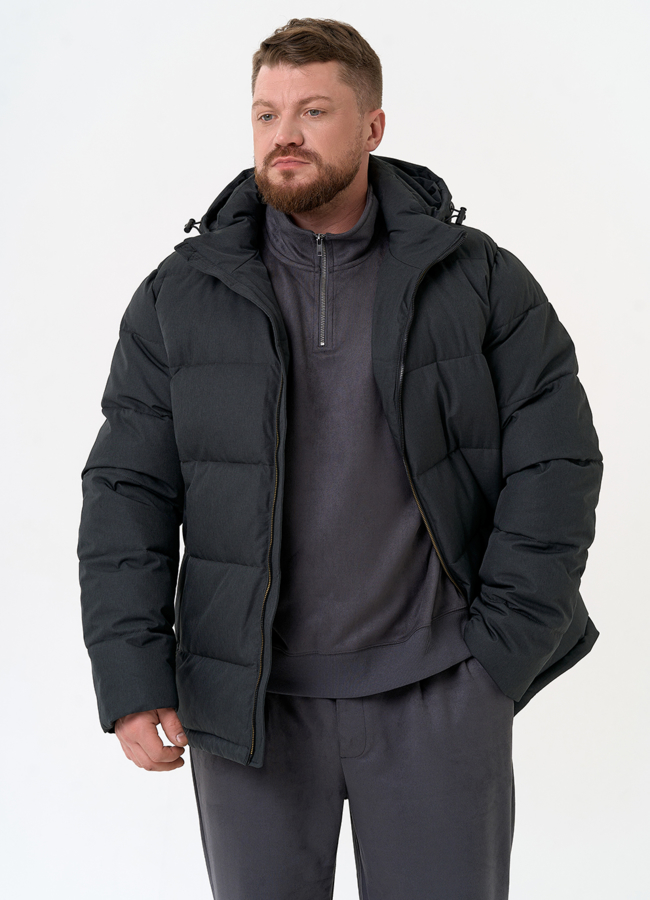 Мужской пуховик с капюшоном  модель № 31472 универмаг малина