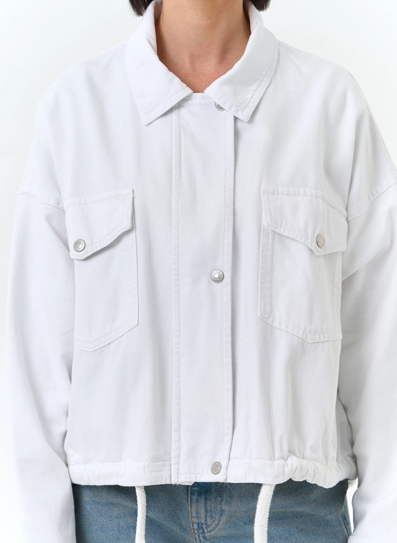 Женская объемная джинсовая куртка 