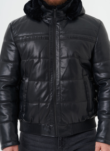 Утепленная куртка из эко кожи