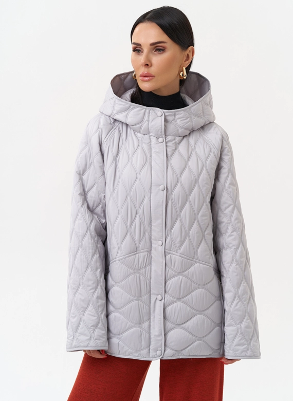 Женская стеганая куртка с капюшоном фото