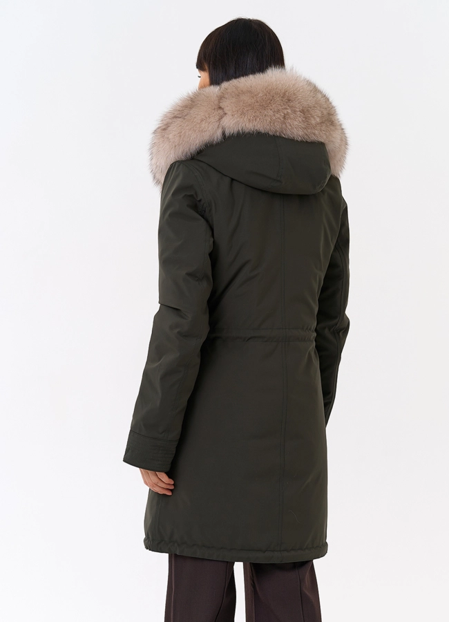 Женская парка с капюшоном из меха песца модель № 31990 в рассрочку фото